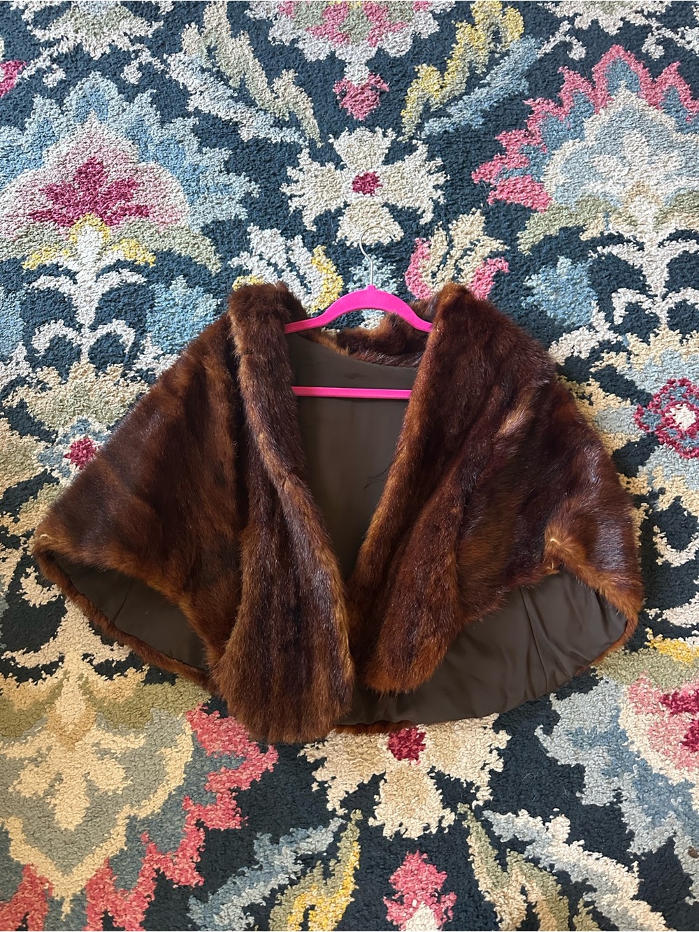 Classic Brown Faux Fur Cape Shawl - Elegant Women's Wrap